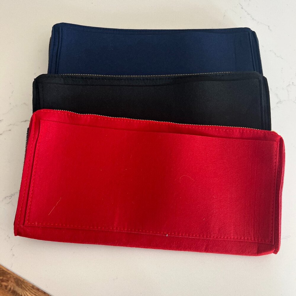 NWOT 3 felt purse insert organizers, or can be used as clutches